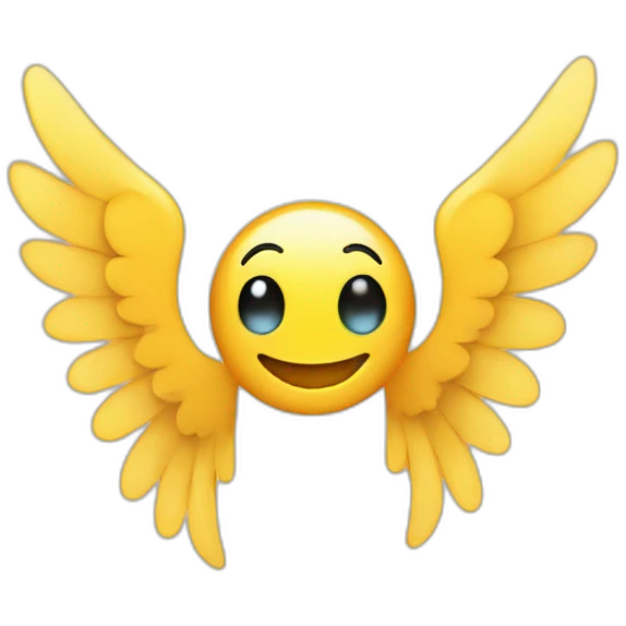 a smily face with two wings  emoji