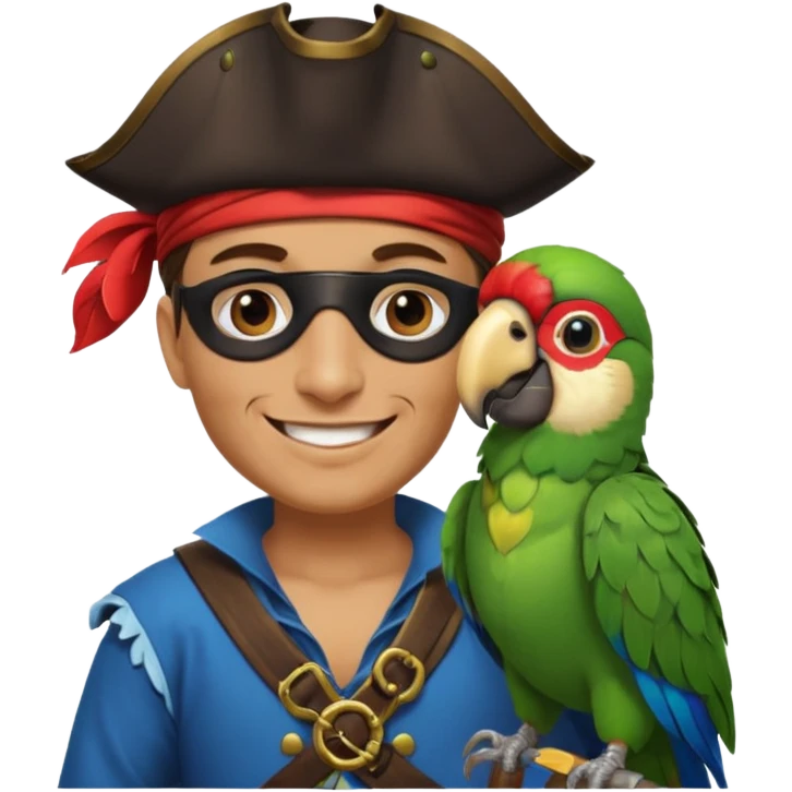 pirate and parrot emoji