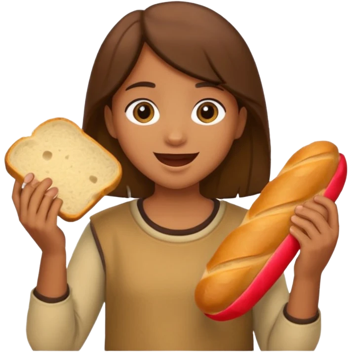 Mogli eating bread emoji