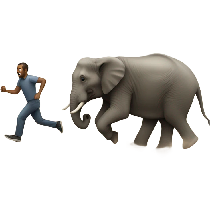Man chasing elephant  emoji