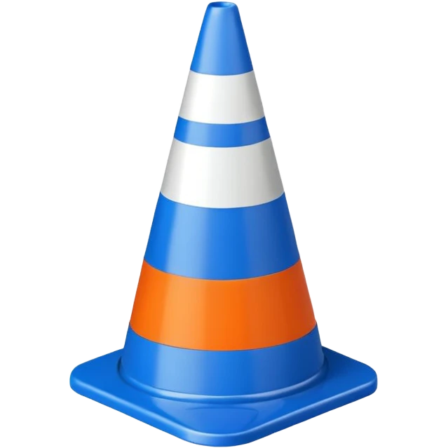 Warning Cone blue emoji