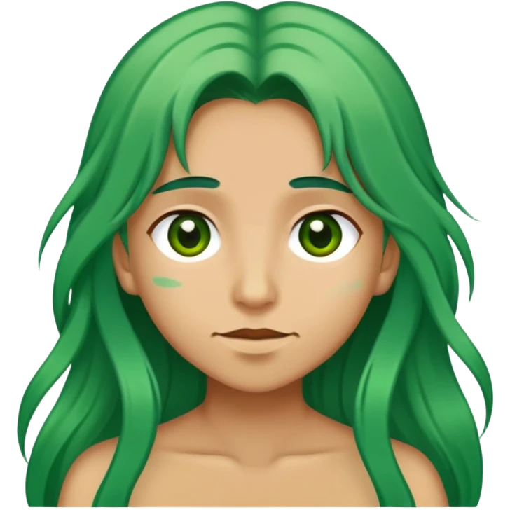 Tan long green hair saying I love you emoji
