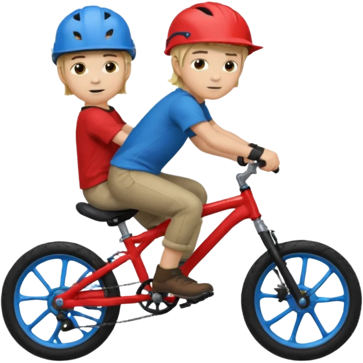 bike riding black bike blonde hair boy blue helmet emoji