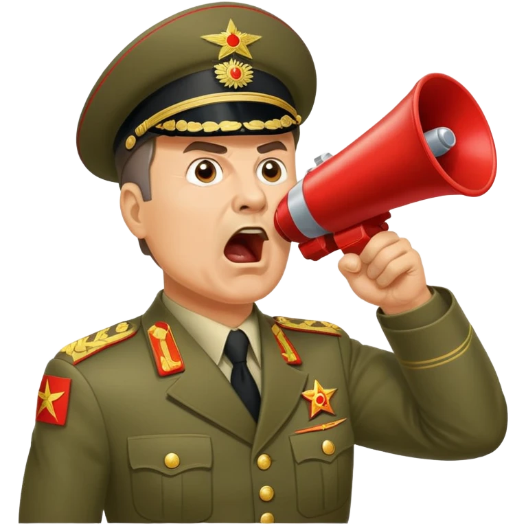 Soviet general shouting into a megaphone emoji