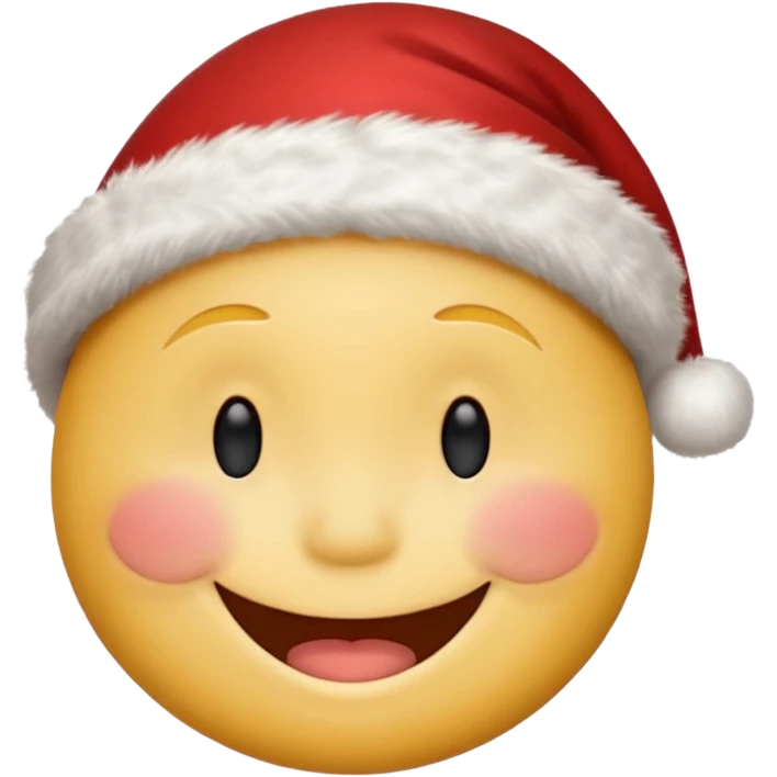 smiley face with closed eyes in a red Christmas hat emoji
