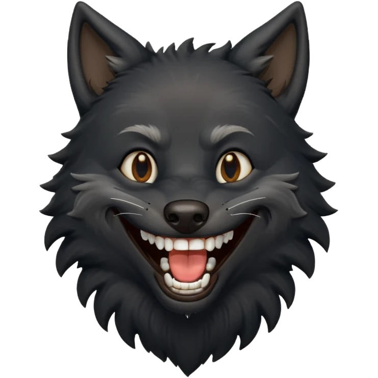 a black wolf laughing really hard emoji