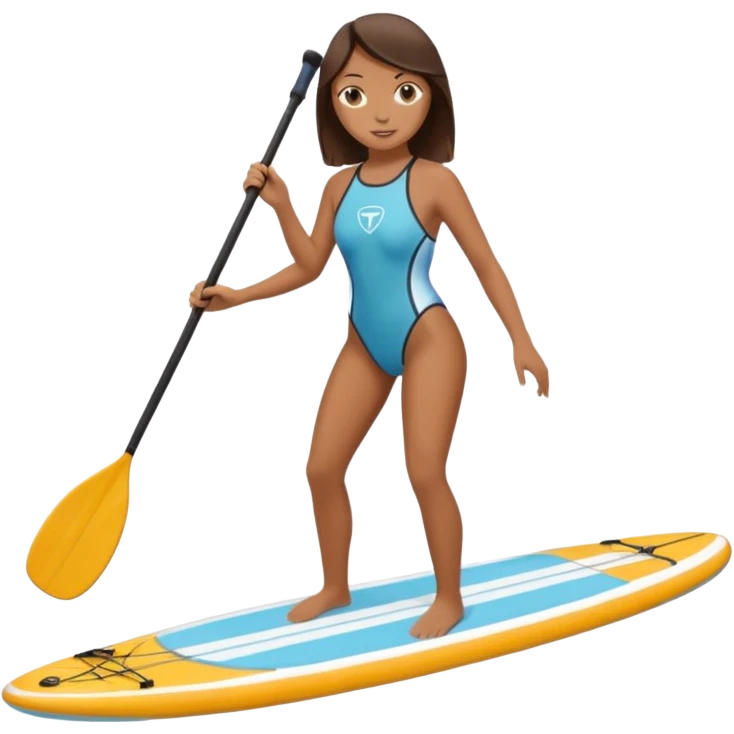 Brunette girl and paddle boarding  emoji