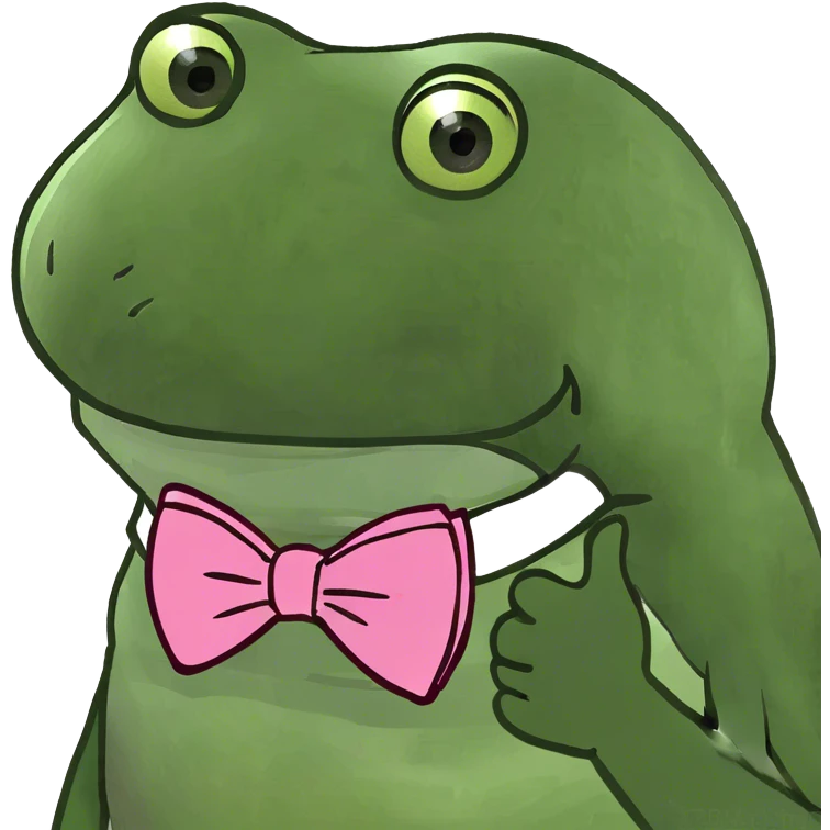 bufo with a pink bowtie emoji