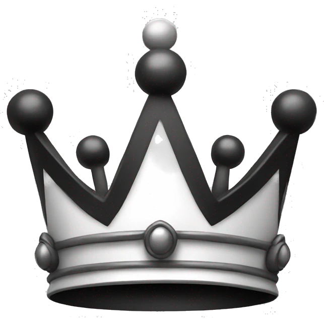 Black and white crown emoji