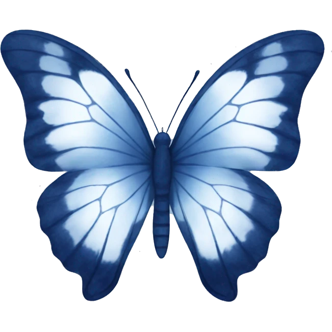 Navy blue and white tie dye butterfly  emoji
