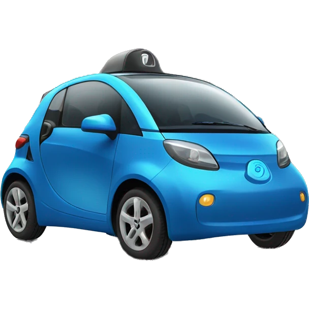 Blue Electric car smiling   emoji