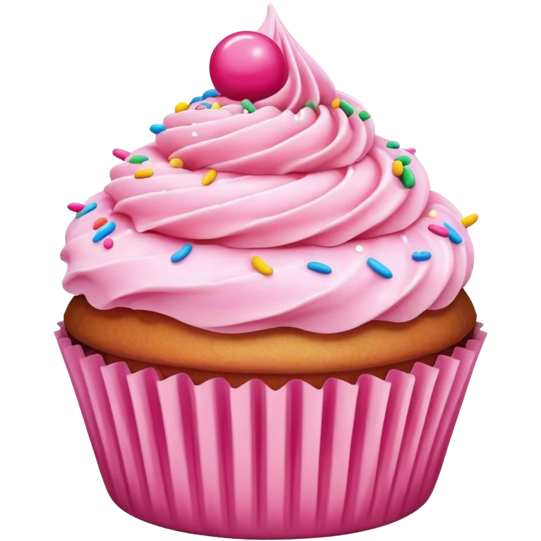 Cupcake with pink icing emoji