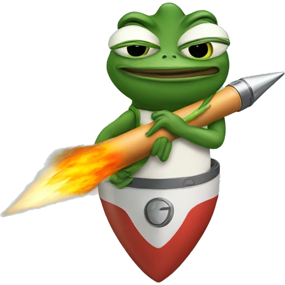 pepe with rocket  emoji