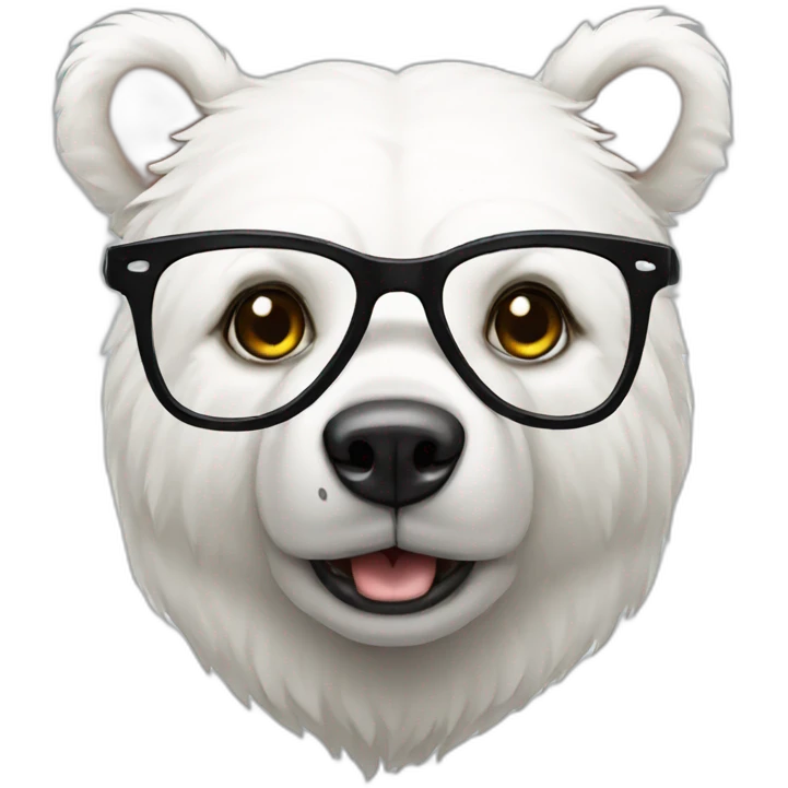 White bear with glasses emoji