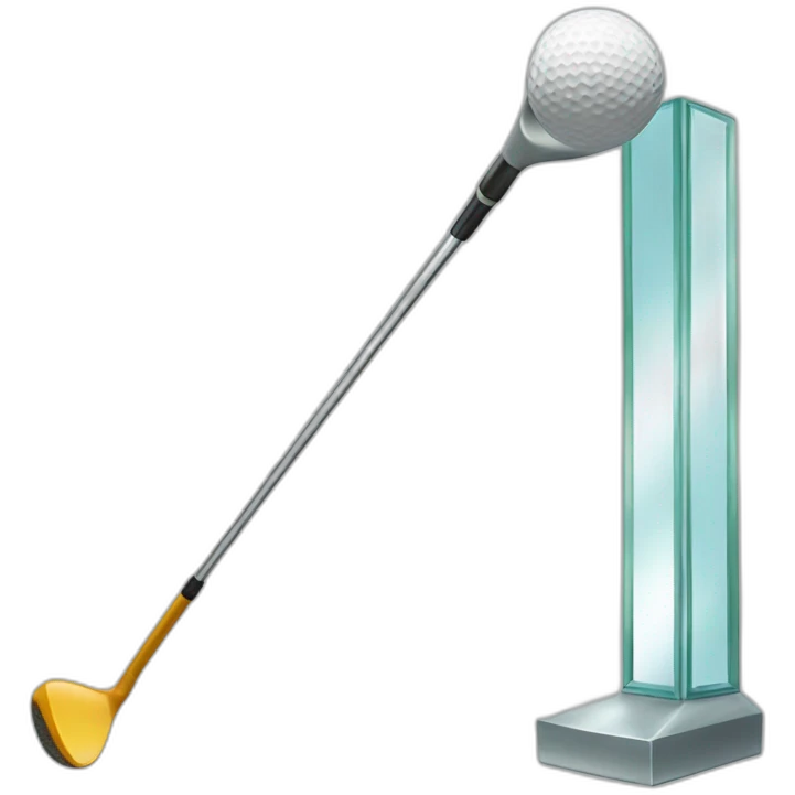 golf putter in the middle of a tall mirror emoji