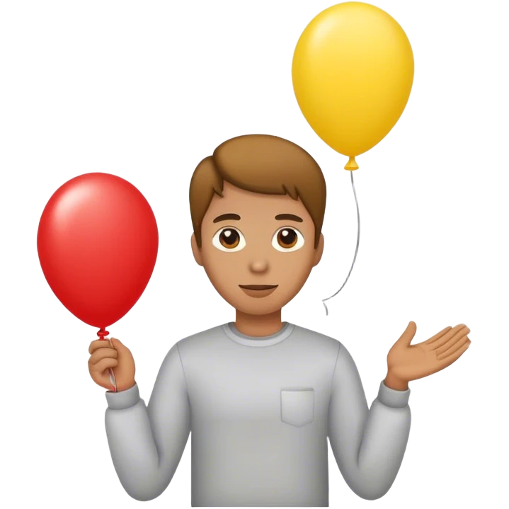 letting go of a yellow red balloon hand  emoji