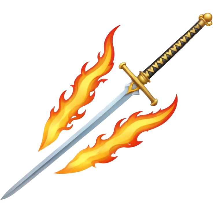 a sword blade on fire emoji emoji