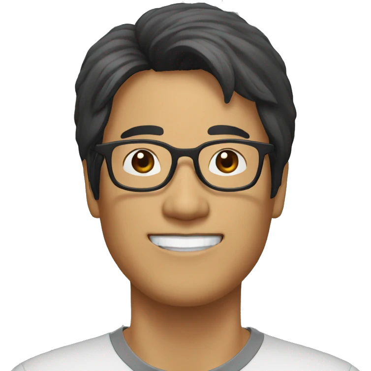 40 yo asian man with comma hair and glasses  emoji