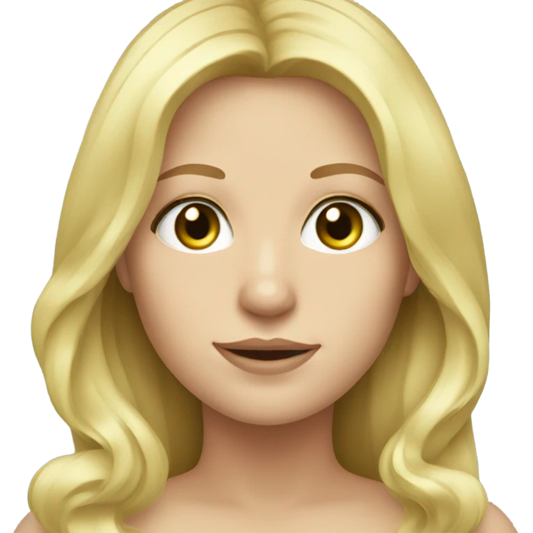 Blonde thick long hair pale green eyes female emoji
