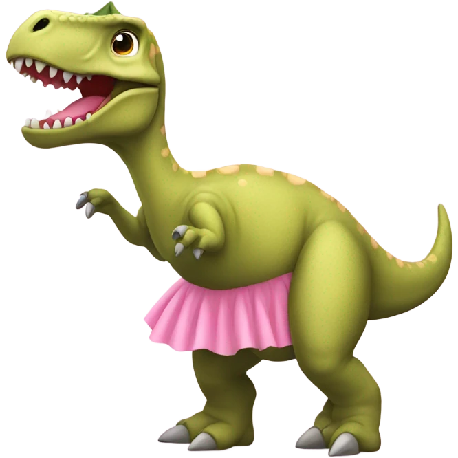 dinosaur with pink tutu emoji