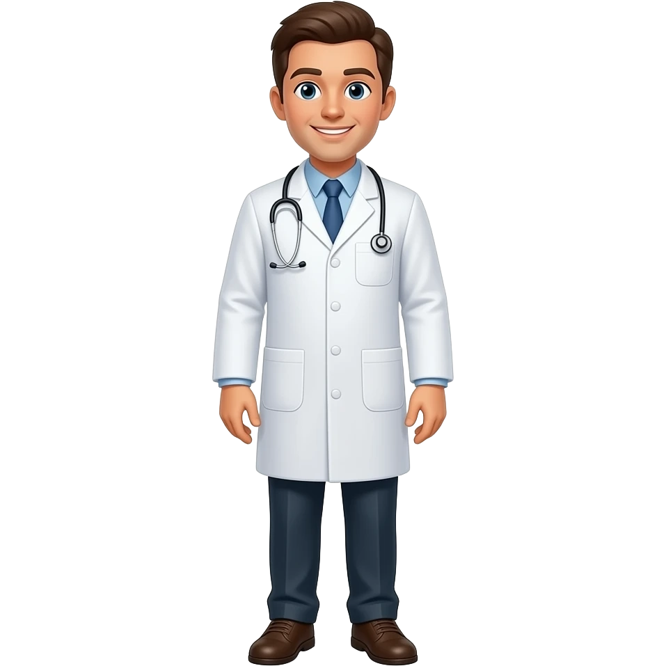 male occupational therapist standing with feet visible looking friendly emoji