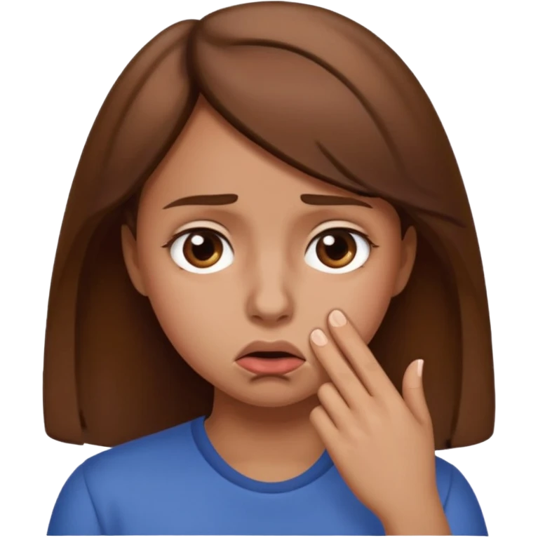 girl holding her nose because bad smell emoji