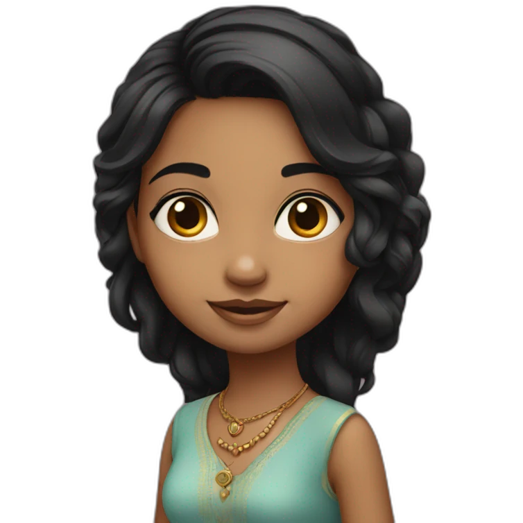 black-hair-cute-indian-girl emoji