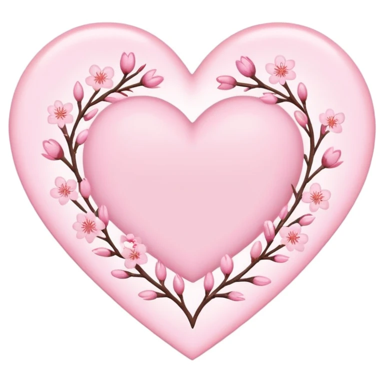heart with sakura and stitched border emoji