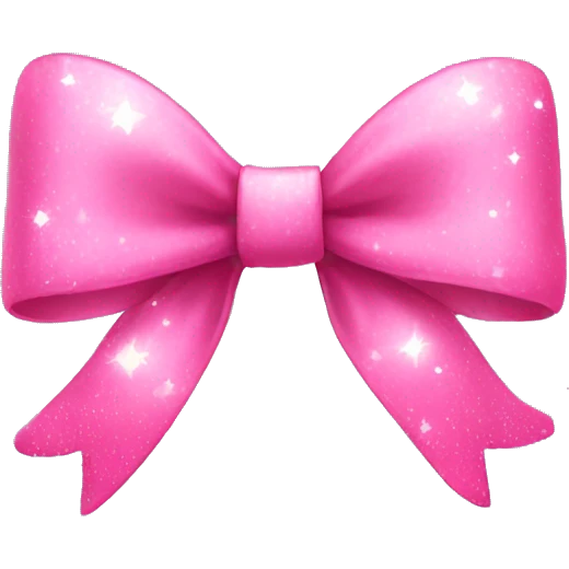 Pink bow with sparkles  emoji