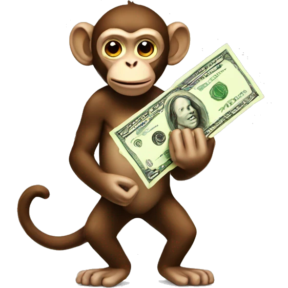 Monkey with money emoji