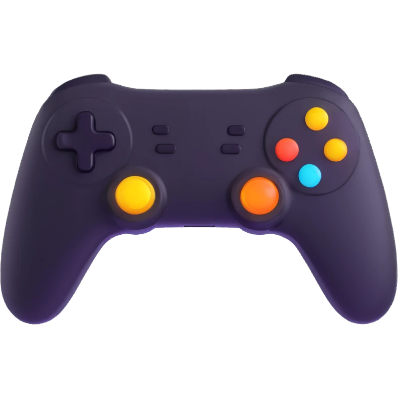 gamepad with glowing accents, 3D gaming website logo emoji