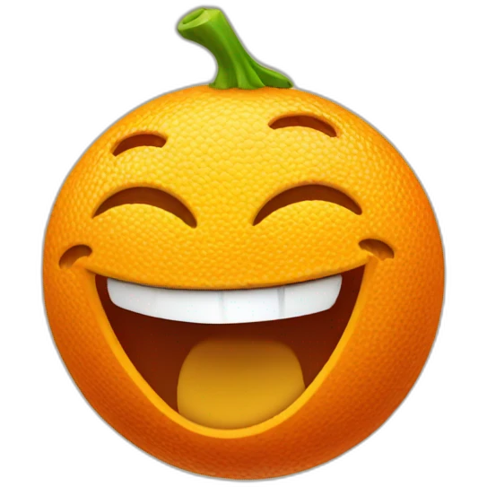laughing orange emoji