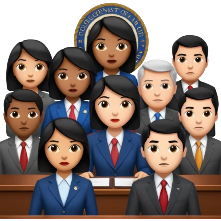 congressional meeting of people with black hair emoji