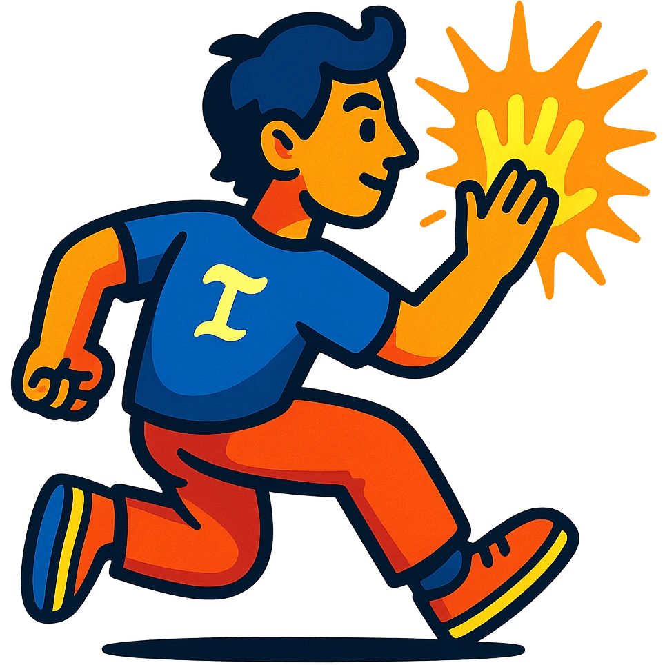 a person leaving a glowing handprint representing teesür emoji