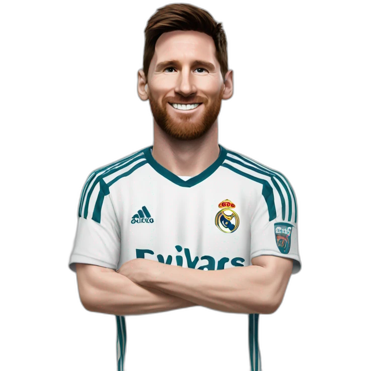 Messi wearing Real Madrid shirt emoji