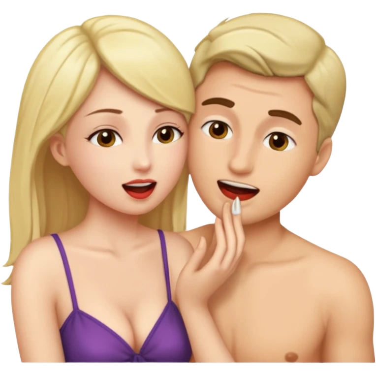 Mulher chupando o pênis de um homem  emoji