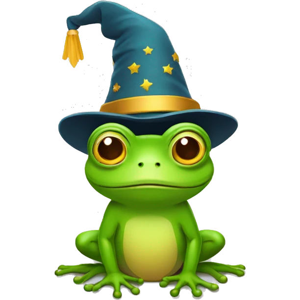 flat design frog wizard emoji