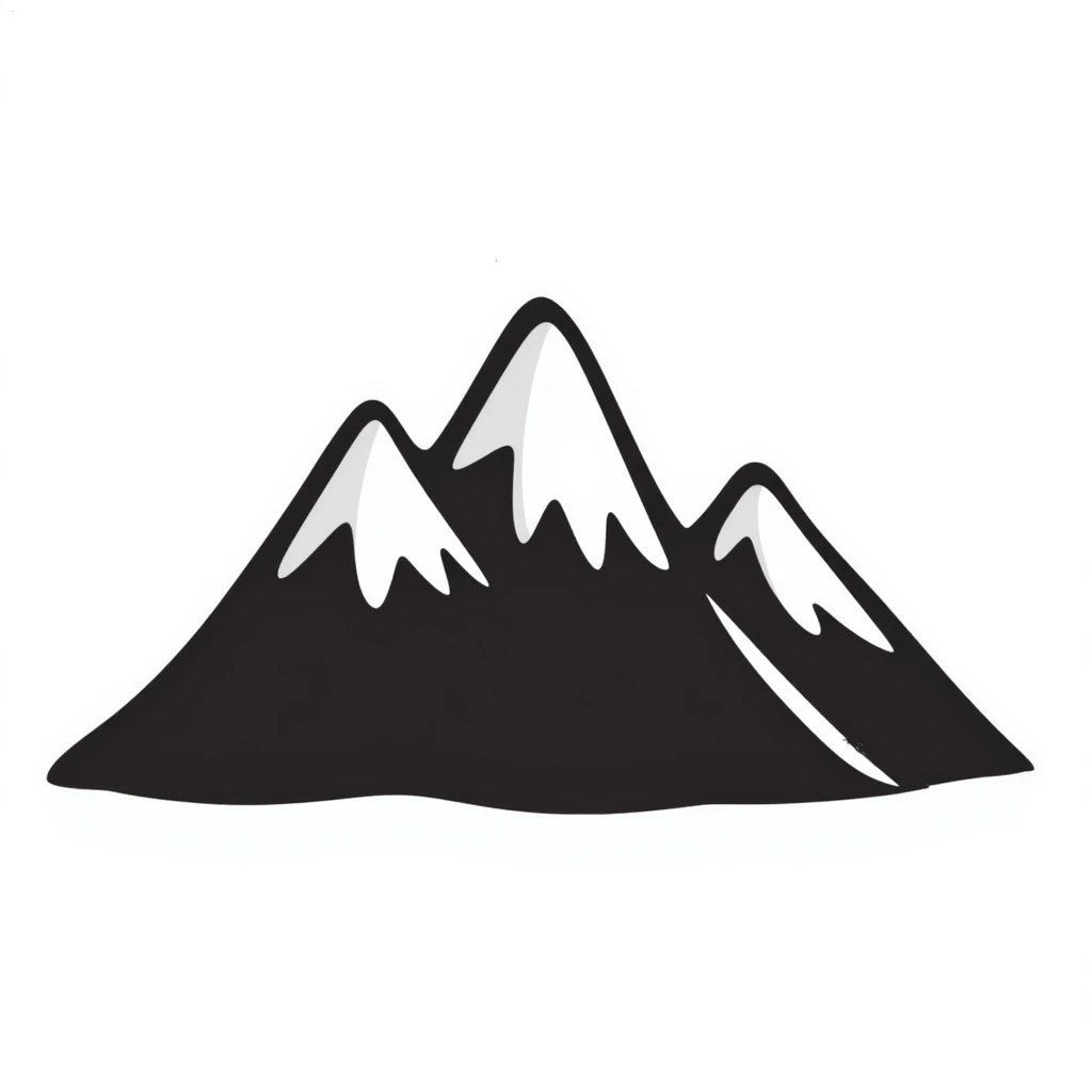 mountain, hand drawn doodle style emoji