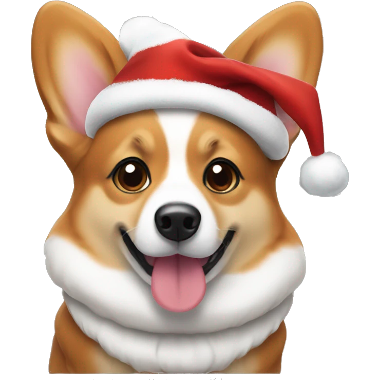 cute Corgi wearing christmas attire  emoji