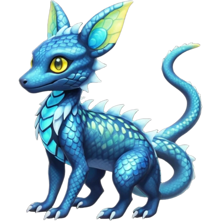 Anthropomorphic Scaley Exotic Salandit-Aurorus-Umbreon-Fakémon-hybrid-creature (full body)  emoji