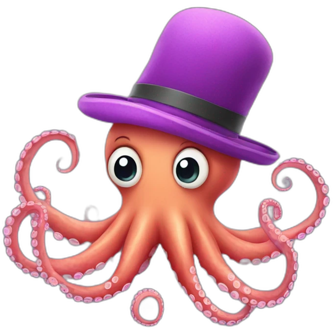 octopus with cute hat emoji