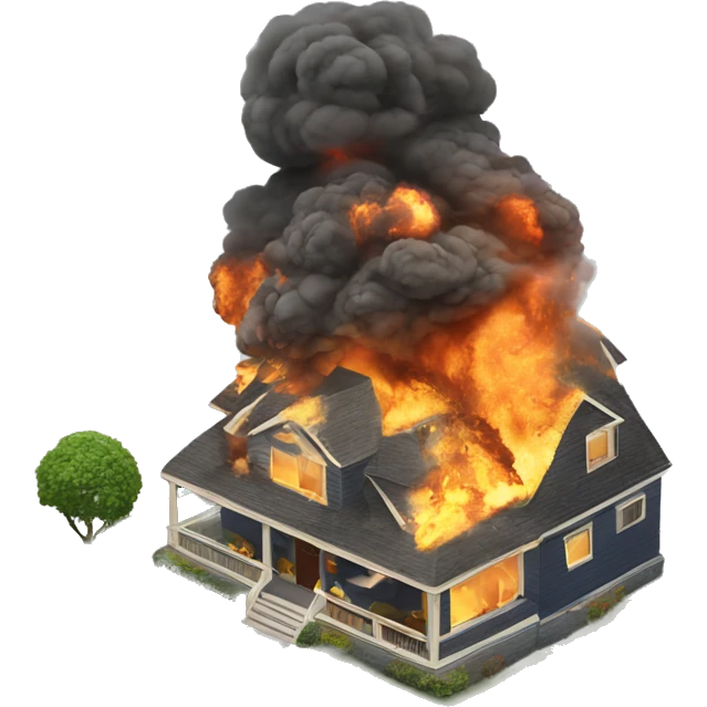 Mind blown house explosion emoji