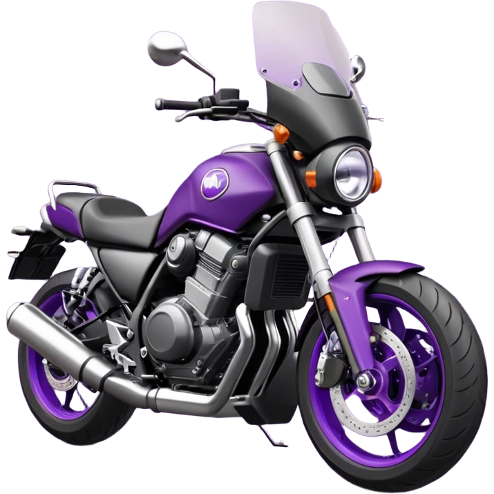 Créer un emoji copiable sur mon système iOS avec une moto mt07 noir mate nacré violet foncée. Mets une nuance intense de le violet foncée et le style de la mt07 doit être en roadster  emoji