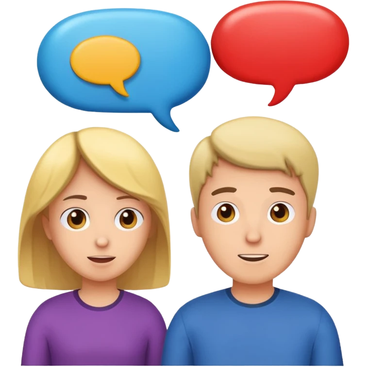 two people talking with dialog balloons emoji