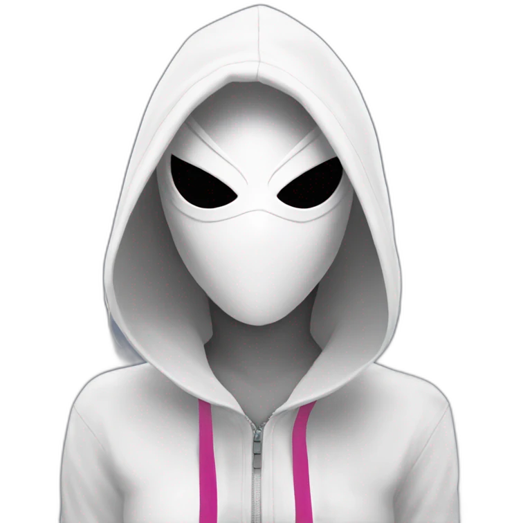 spider gwen wears mask and hood emoji