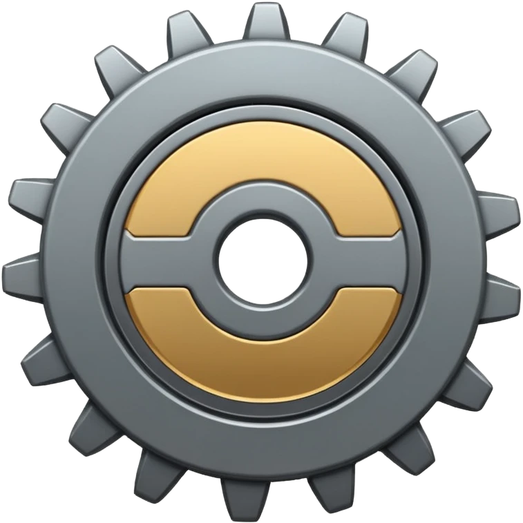 settings gear icon for site navigation. just one gear emoji
