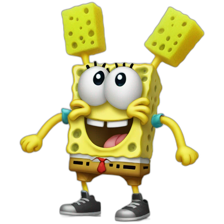 Sponge Bob at a rave emoji