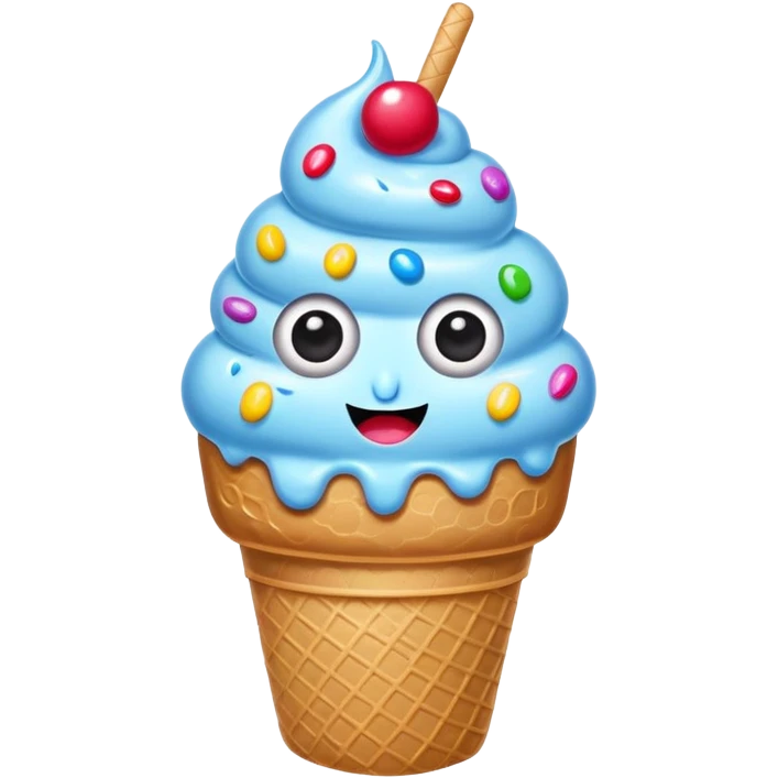 sprinkled ice cream with eyes emoji