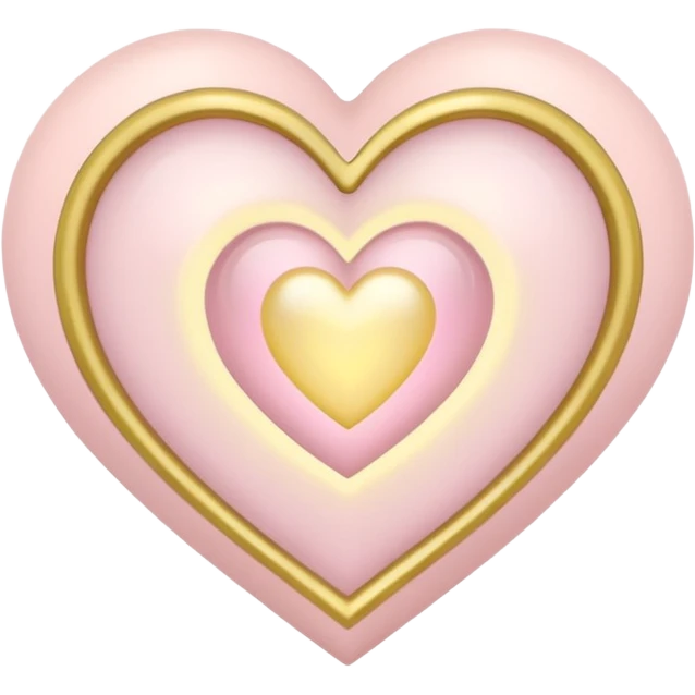 Heart with a halo in soft pink, beige and yellow pastel colors emoji