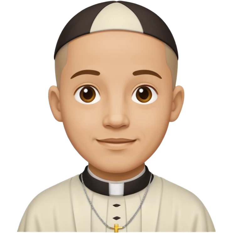 Dominican priest as a happy, expressive emoji icon, simplified, bold outlines, flat colors emoji